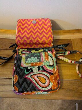 Vera Bradley small orange paisley crossbody